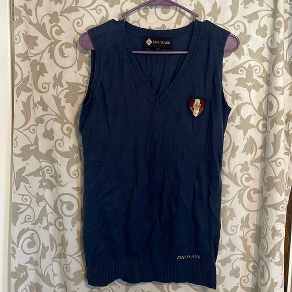 Kingsland Woolen Vest M Blue Navy Equestrian - Picture 1 of 7